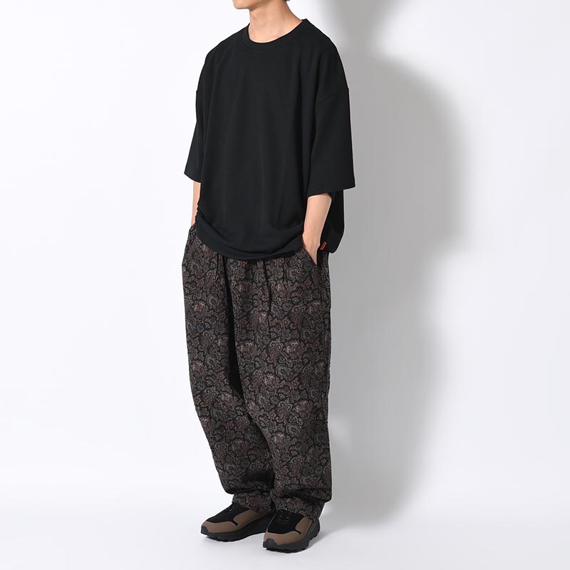 RIPPLE PAISLEY BALLOON PANTS -BLACK-