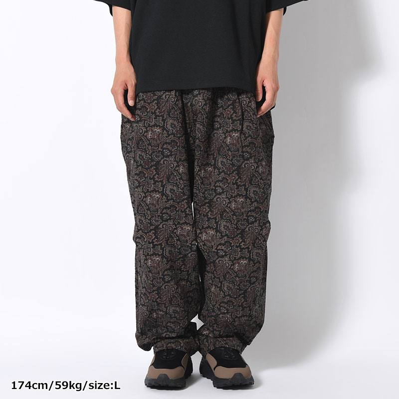 RIPPLE PAISLEY BALLOON PANTS -BLACK-