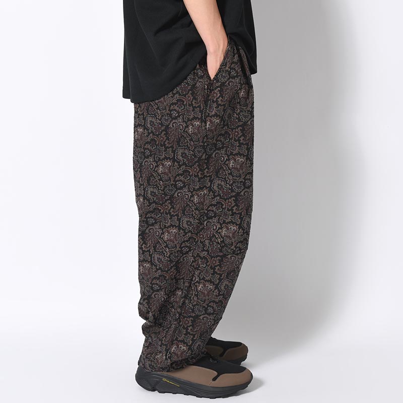 RIPPLE PAISLEY BALLOON PANTS -BLACK-