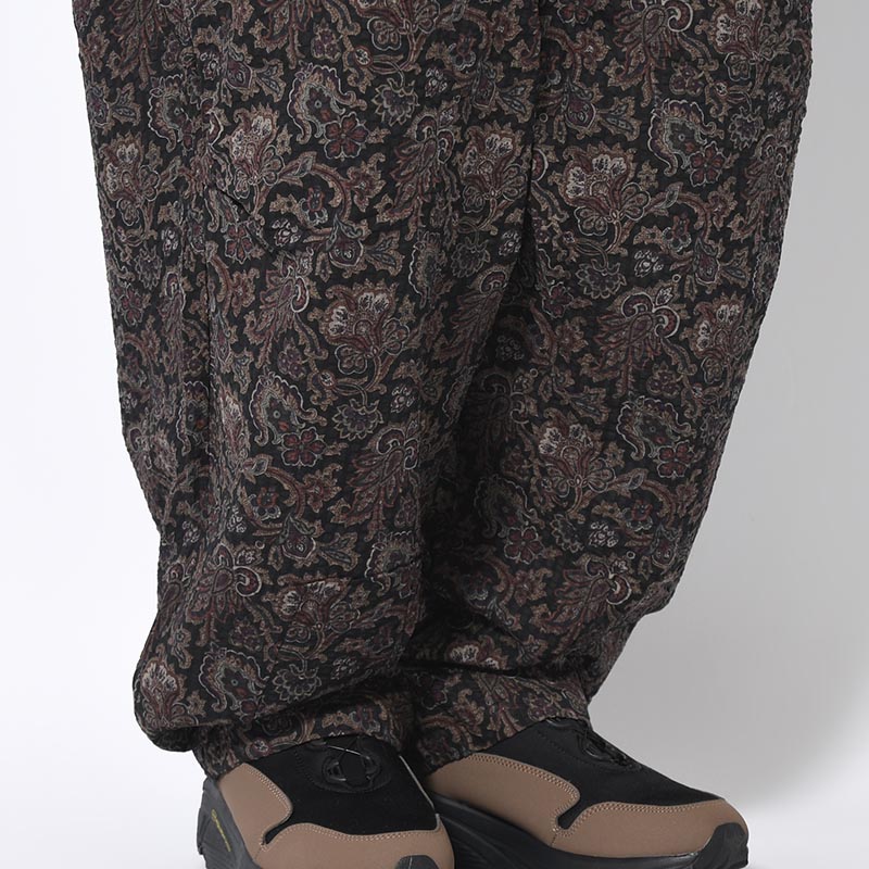 RIPPLE PAISLEY BALLOON PANTS -BLACK-