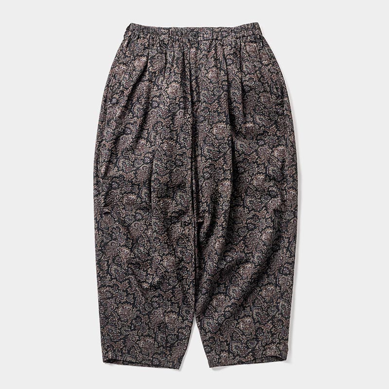 RIPPLE PAISLEY BALLOON PANTS -BLACK-