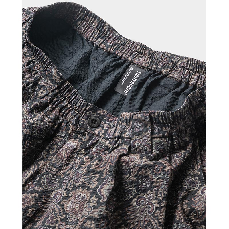 RIPPLE PAISLEY BALLOON PANTS -BLACK-