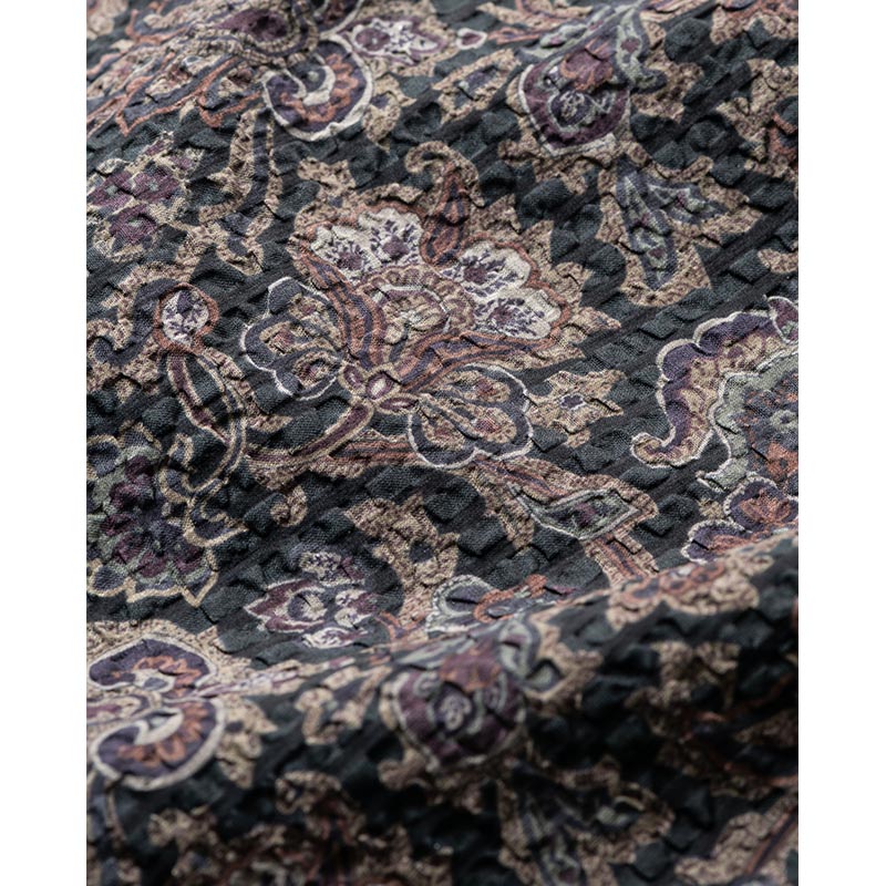 RIPPLE PAISLEY BALLOON PANTS -BLACK-