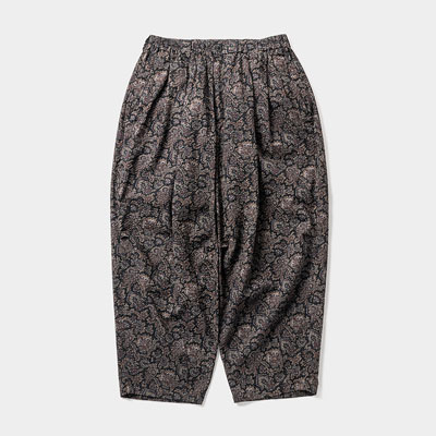 RIPPLE PAISLEY BALLOON PANTS -BLACK-