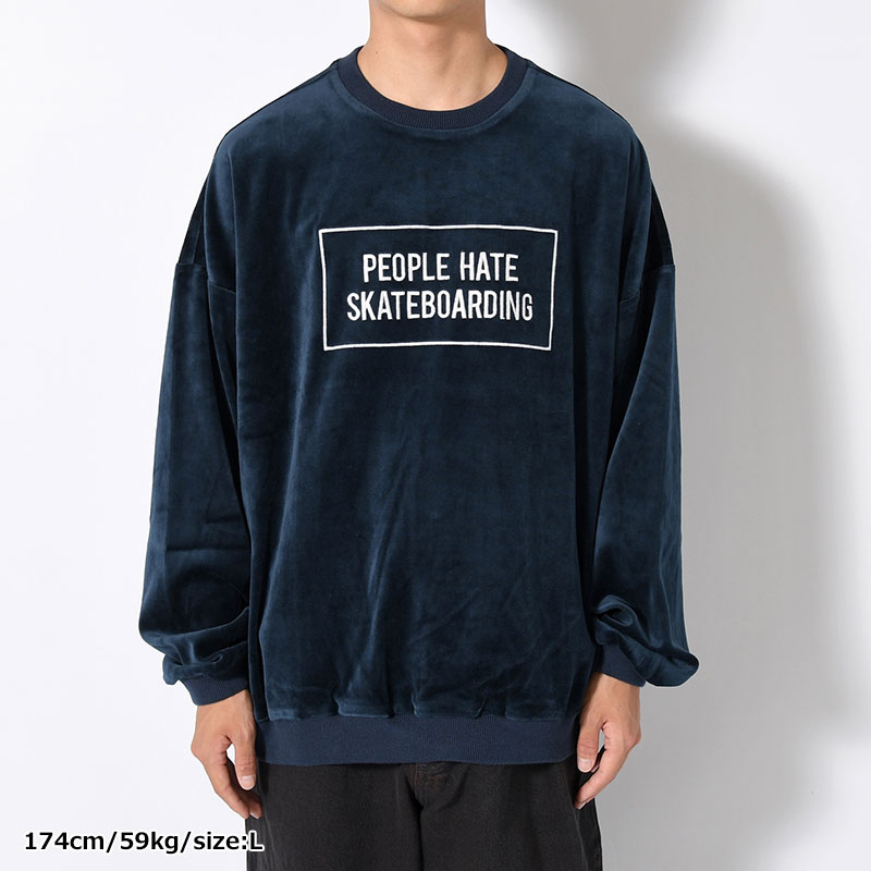 PEOPLE HATE SKATE VELOUR L/S -3.COLOR-