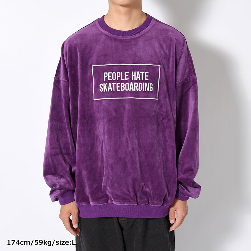 PEOPLE HATE SKATE VELOUR L/S -3.COLOR-