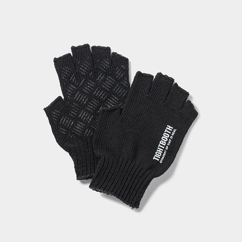 LOGO FINGERLESS GLOVE -BLACK-