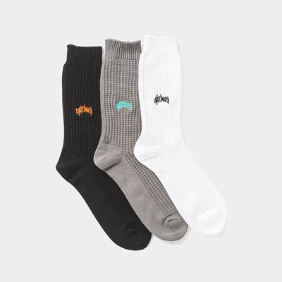 COLLEGE WAFFLE SOCKS -3.COLOR-