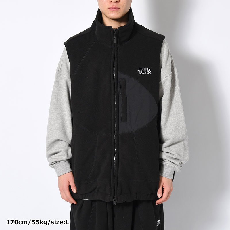 FLEECE VEST -BLACK-