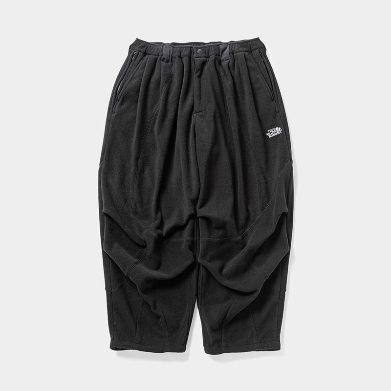 FLEECE BALLOON PANTS -BLACK-