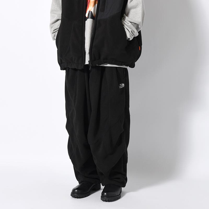 FLEECE BALLOON PANTS -BLACK-