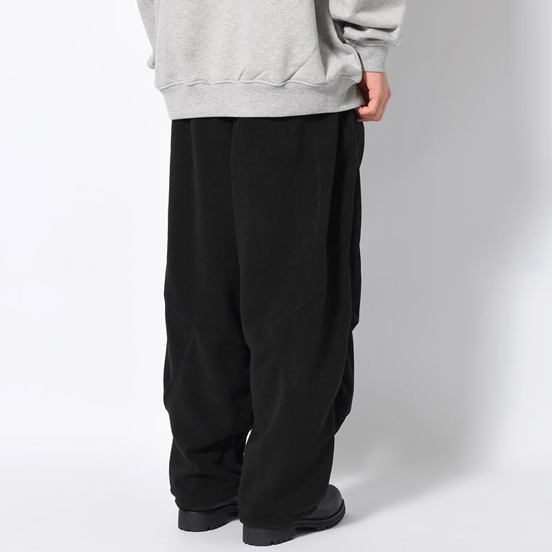 FLEECE BALLOON PANTS -BLACK-