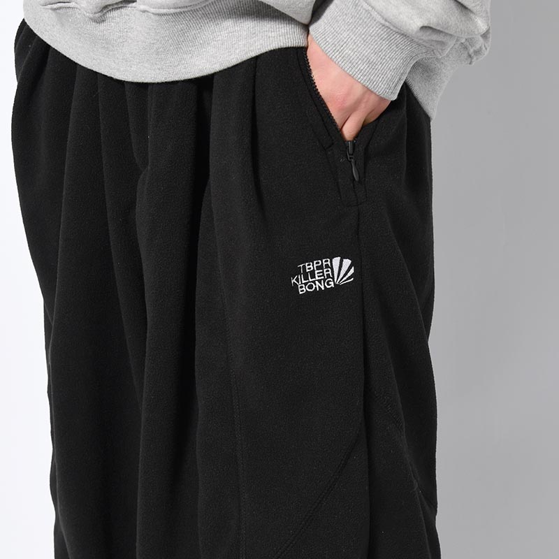 FLEECE BALLOON PANTS -BLACK-