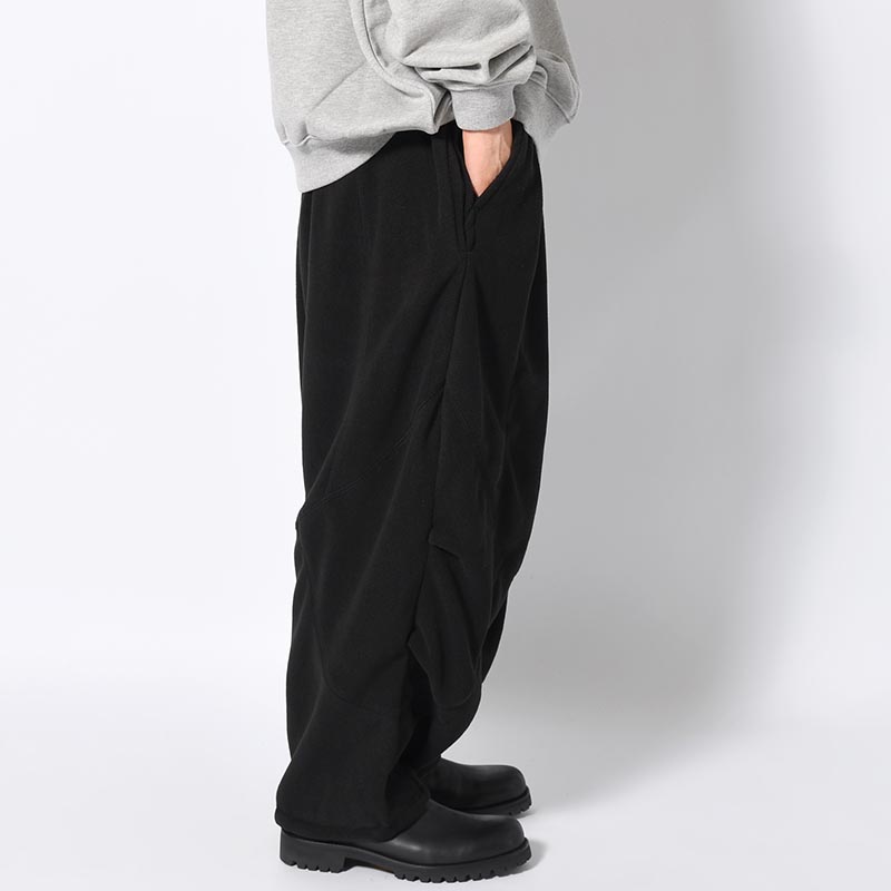 FLEECE BALLOON PANTS -BLACK-