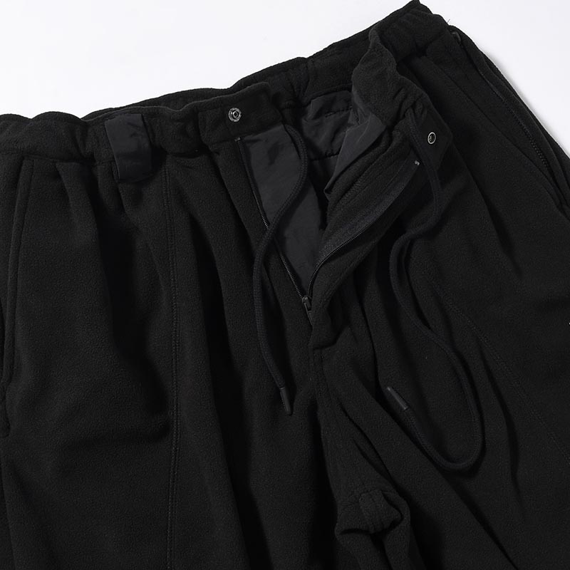 FLEECE BALLOON PANTS -BLACK-