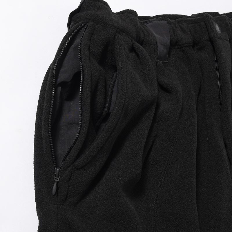 FLEECE BALLOON PANTS -BLACK-