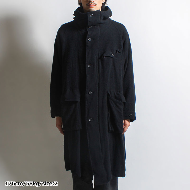 PARKA COAT -BLACK-