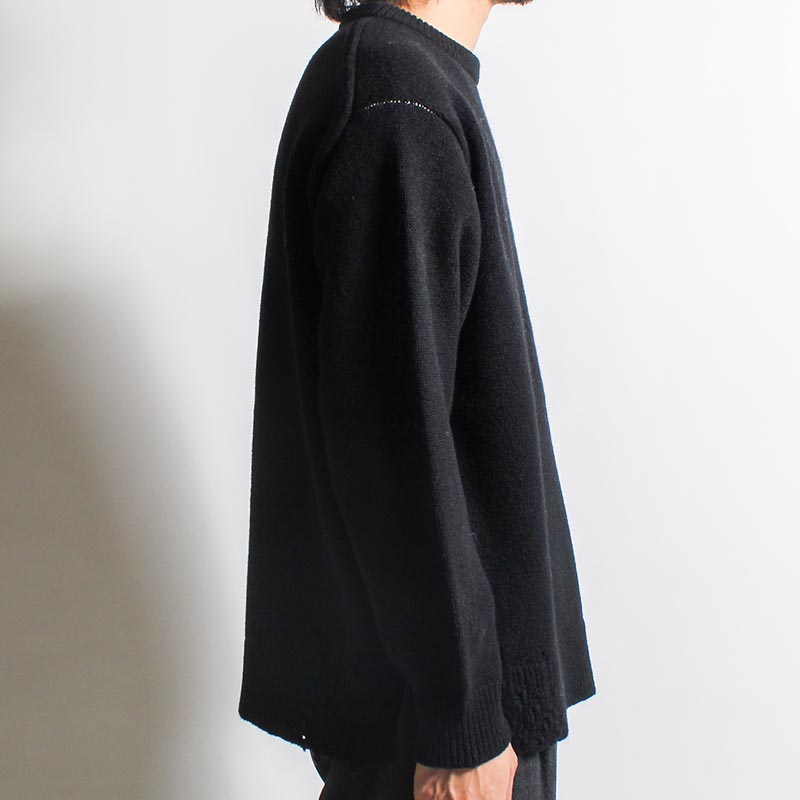 CHUNKY CREW KNIT -BLACK-