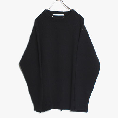 CHUNKY CREW KNIT -BLACK-