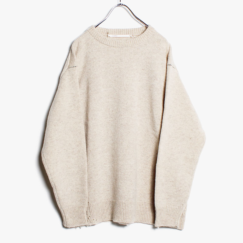 CHUNKY CREW KNIT -IVORY-