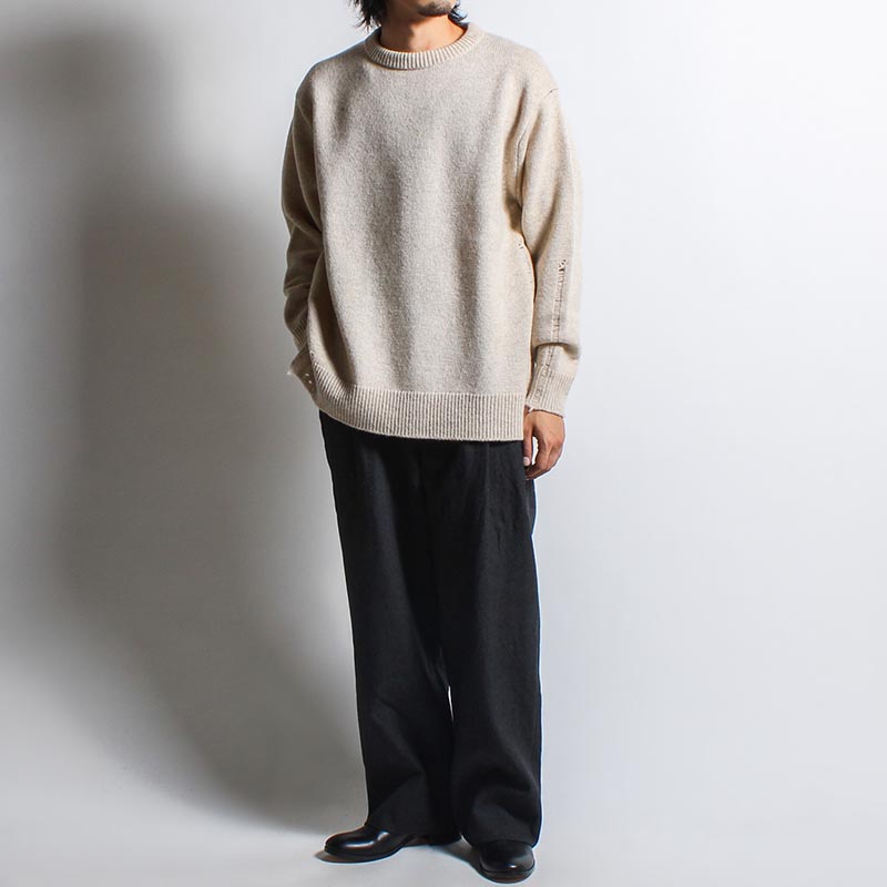 CHUNKY CREW KNIT -IVORY-