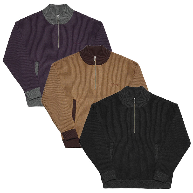 HALF ZIP KNIT -3.COLOR-