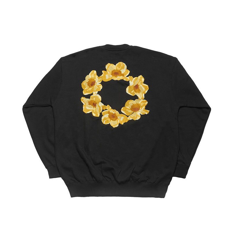 CIRCLE FLOWER CREW SW -3.COLOR-(BLACK)