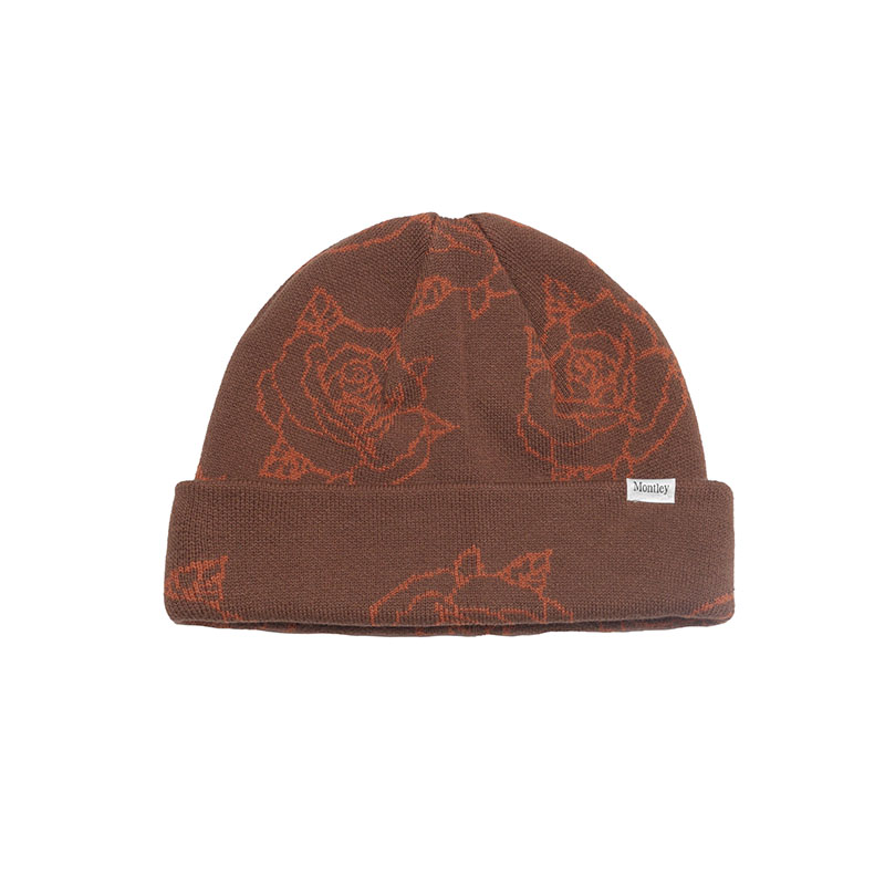 ROSE KNIT CAP -3.COLOR-(BROWN)
