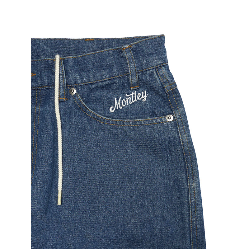 DENIM PANTS -NAVY-