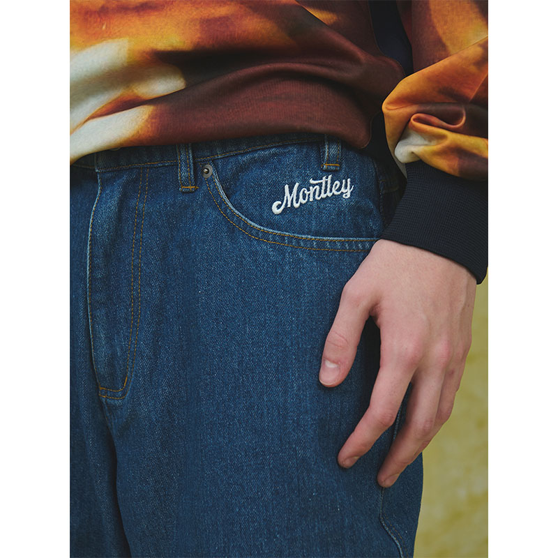 DENIM PANTS -NAVY-