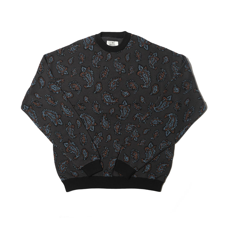 PAISLEY CREW KNIT -3.COLOR-(CHARCOAL)