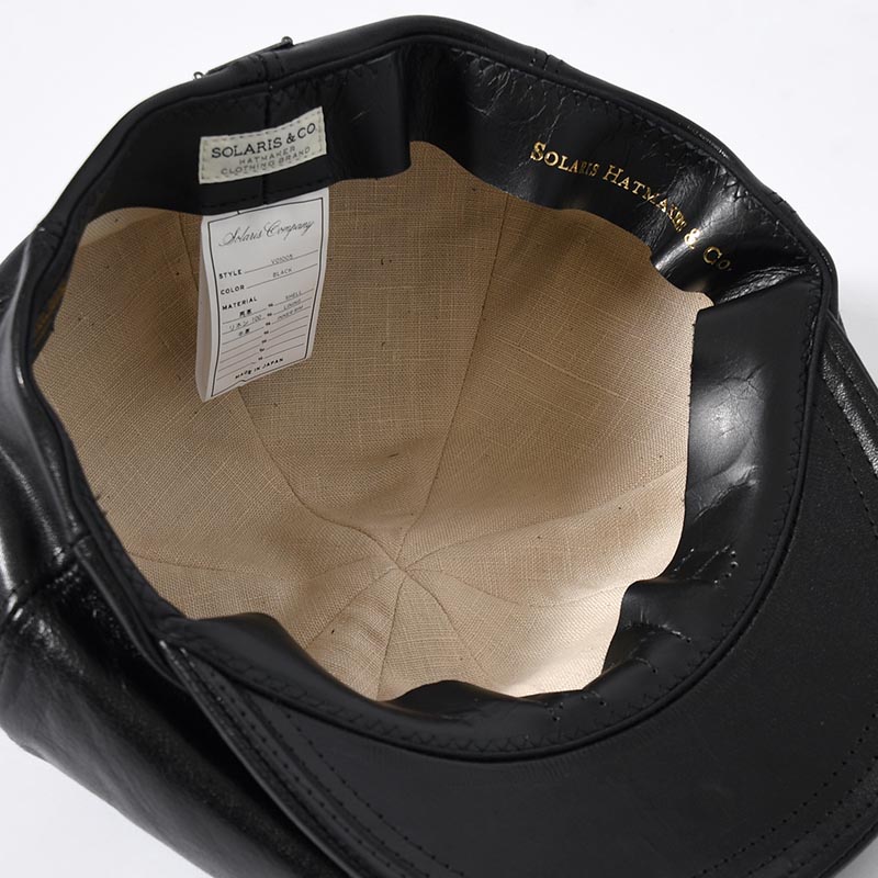 HORSEHIDE CASQUETTE "OLDBOY" -BLACK-