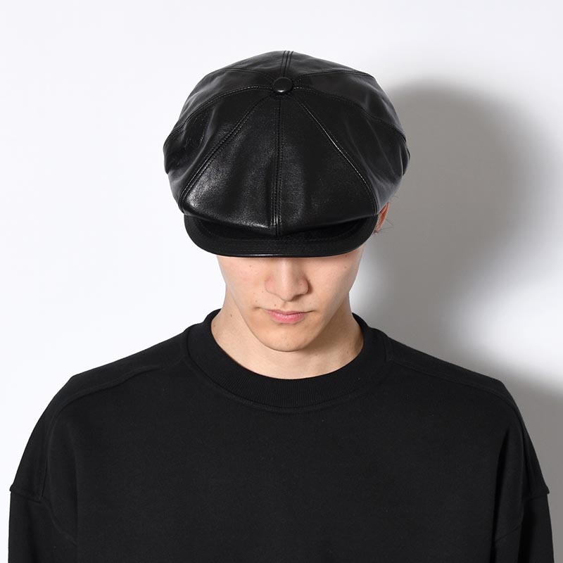 HORSEHIDE CASQUETTE "OLDBOY" -BLACK-