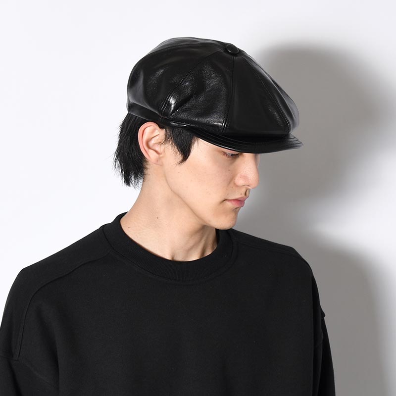 HORSEHIDE CASQUETTE "OLDBOY" -BLACK-