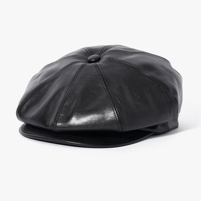 HORSEHIDE CASQUETTE "OLDBOY" -BLACK-