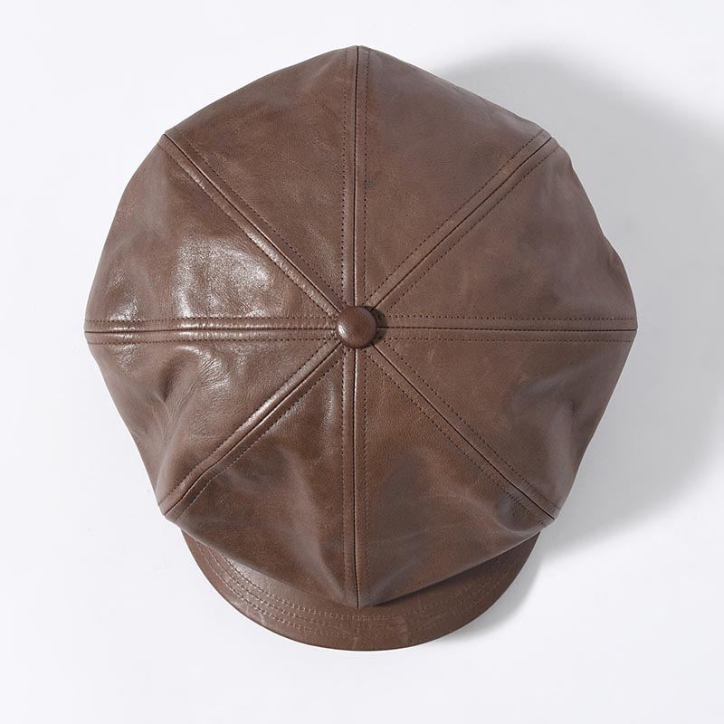 HORSEHIDE CASQUETTE "OLDBOY" -BROWN-