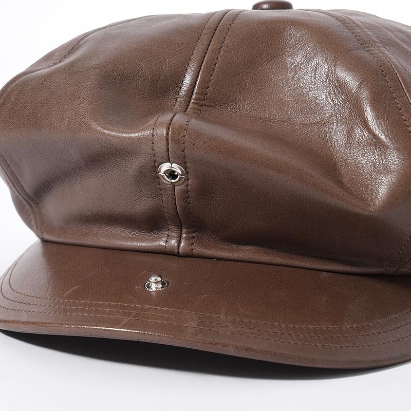 HORSEHIDE CASQUETTE "OLDBOY" -BROWN-