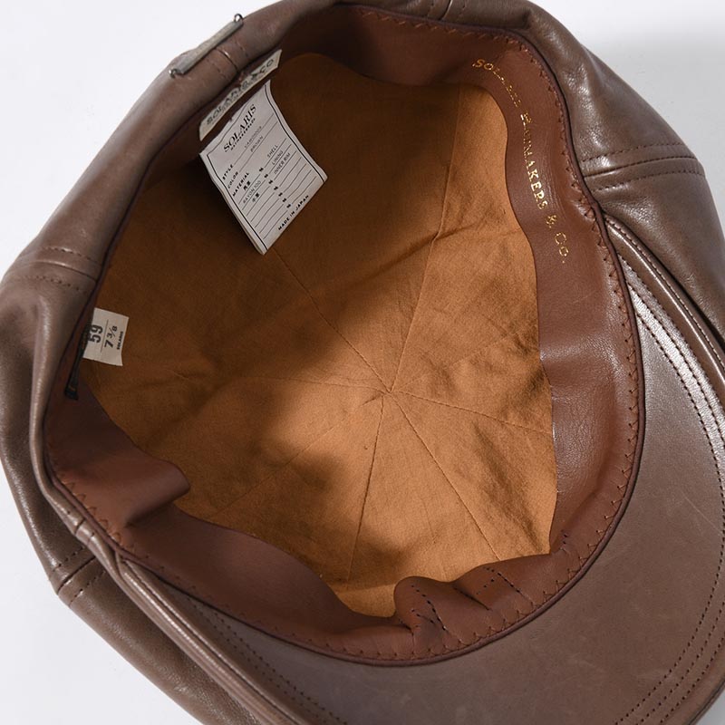 HORSEHIDE CASQUETTE "OLDBOY" -BROWN-