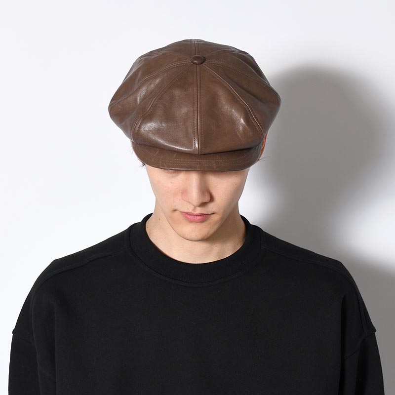 HORSEHIDE CASQUETTE "OLDBOY" -BROWN-