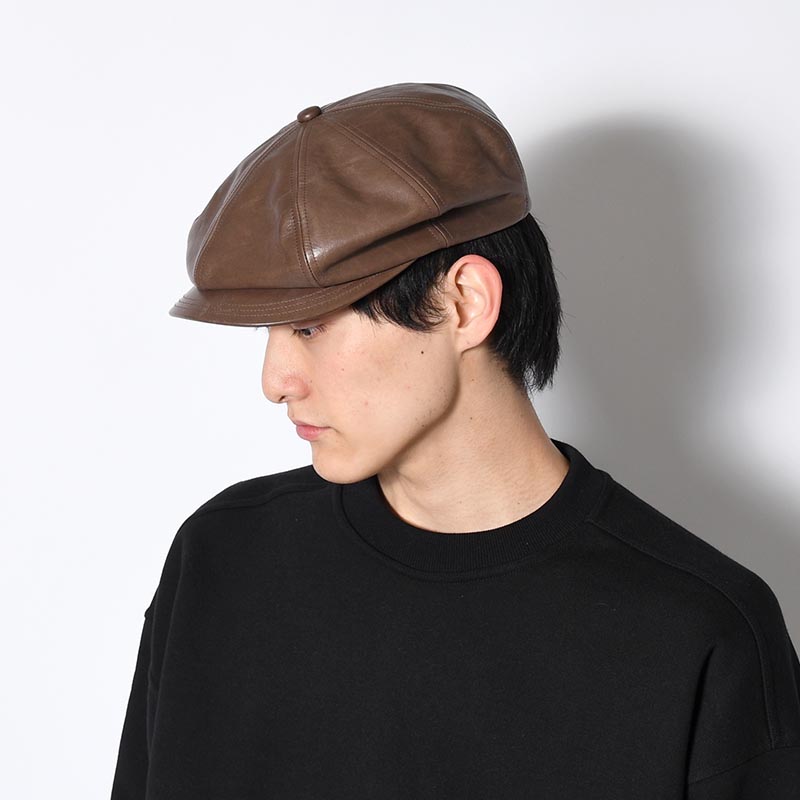 HORSEHIDE CASQUETTE "OLDBOY" -BROWN-