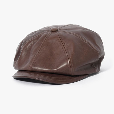 HORSEHIDE CASQUETTE "OLDBOY" -BROWN-