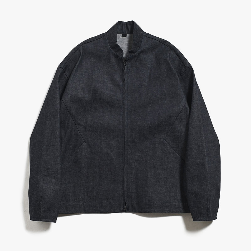 DENIM STAND COLLAR BLOUSON -DEEP BLUE-