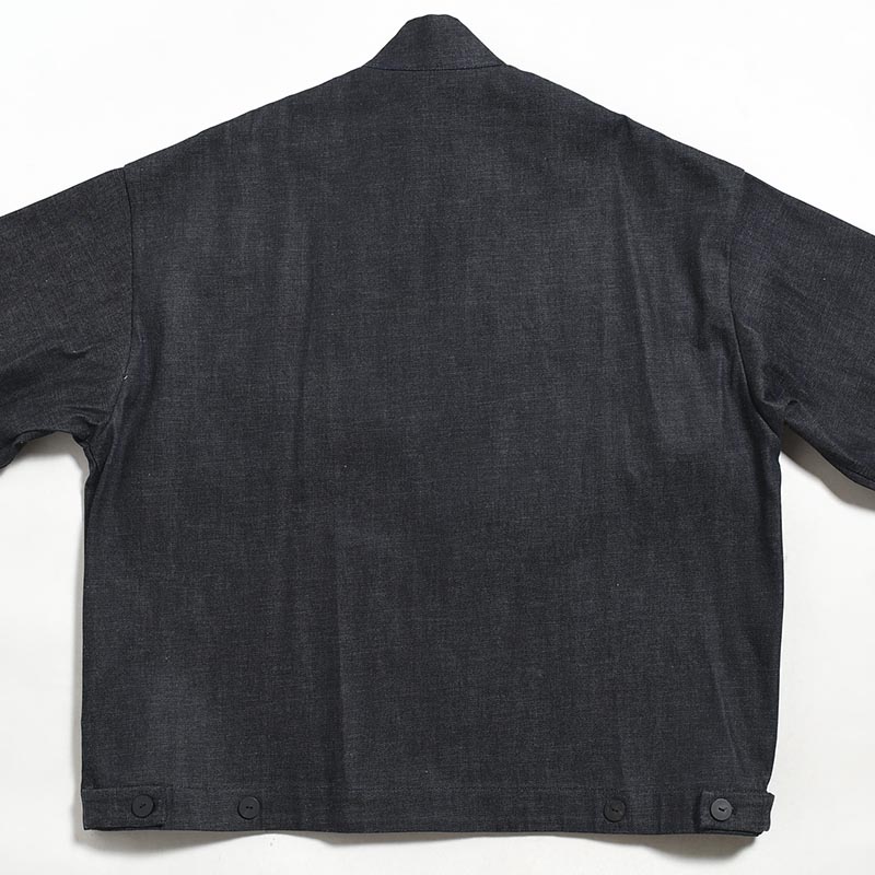 DENIM STAND COLLAR BLOUSON -DEEP BLUE-