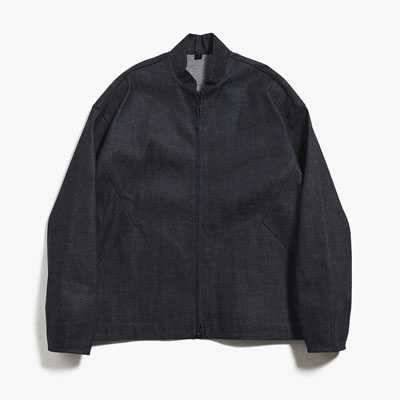 DENIM STAND COLLAR BLOUSON -DEEP BLUE-