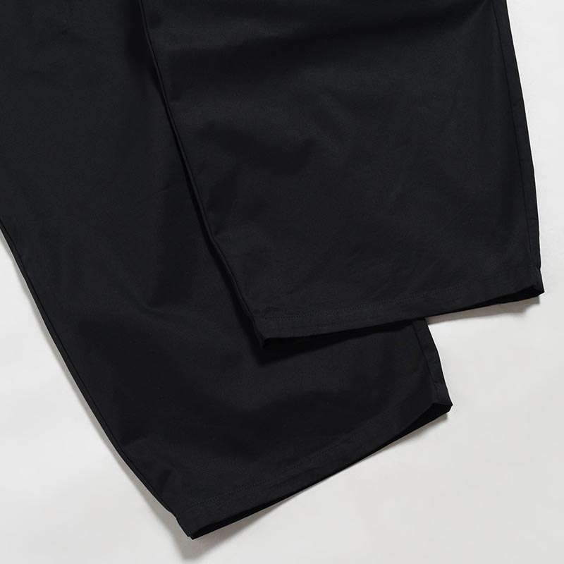 KNEE WIDE PANTS FINX COTTON -BLACK-