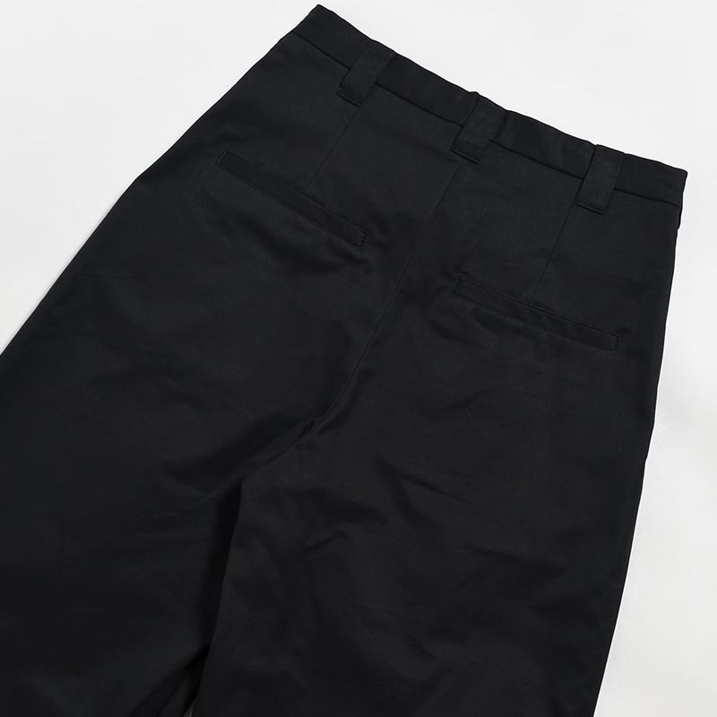 KNEE WIDE PANTS FINX COTTON -BLACK-