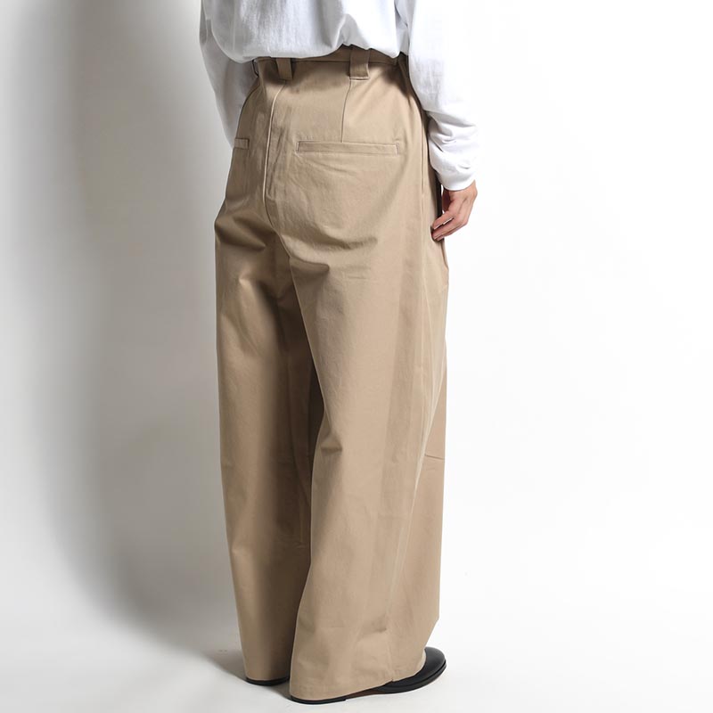 KNEE WIDE PANTS FINX COTTON -CAMEL-