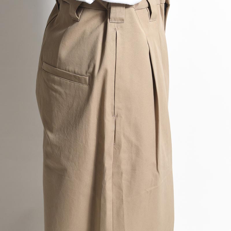 KNEE WIDE PANTS FINX COTTON -CAMEL-