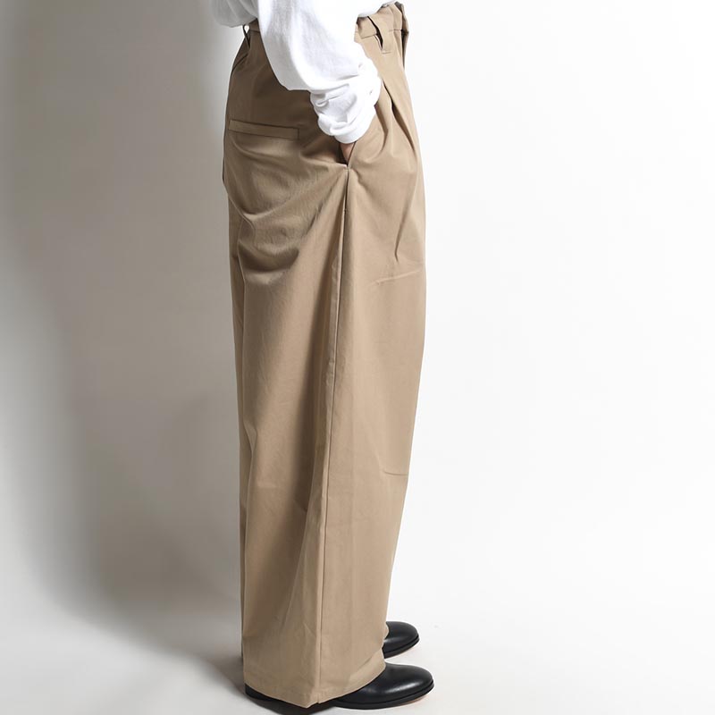 KNEE WIDE PANTS FINX COTTON -CAMEL-