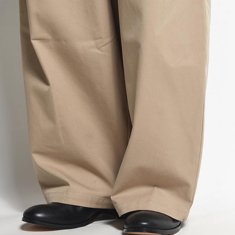 KNEE WIDE PANTS FINX COTTON -CAMEL-